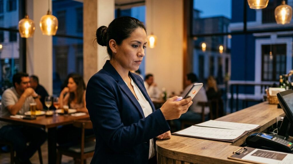 Manager revisando el correcto funcionamiento de su plataforma.